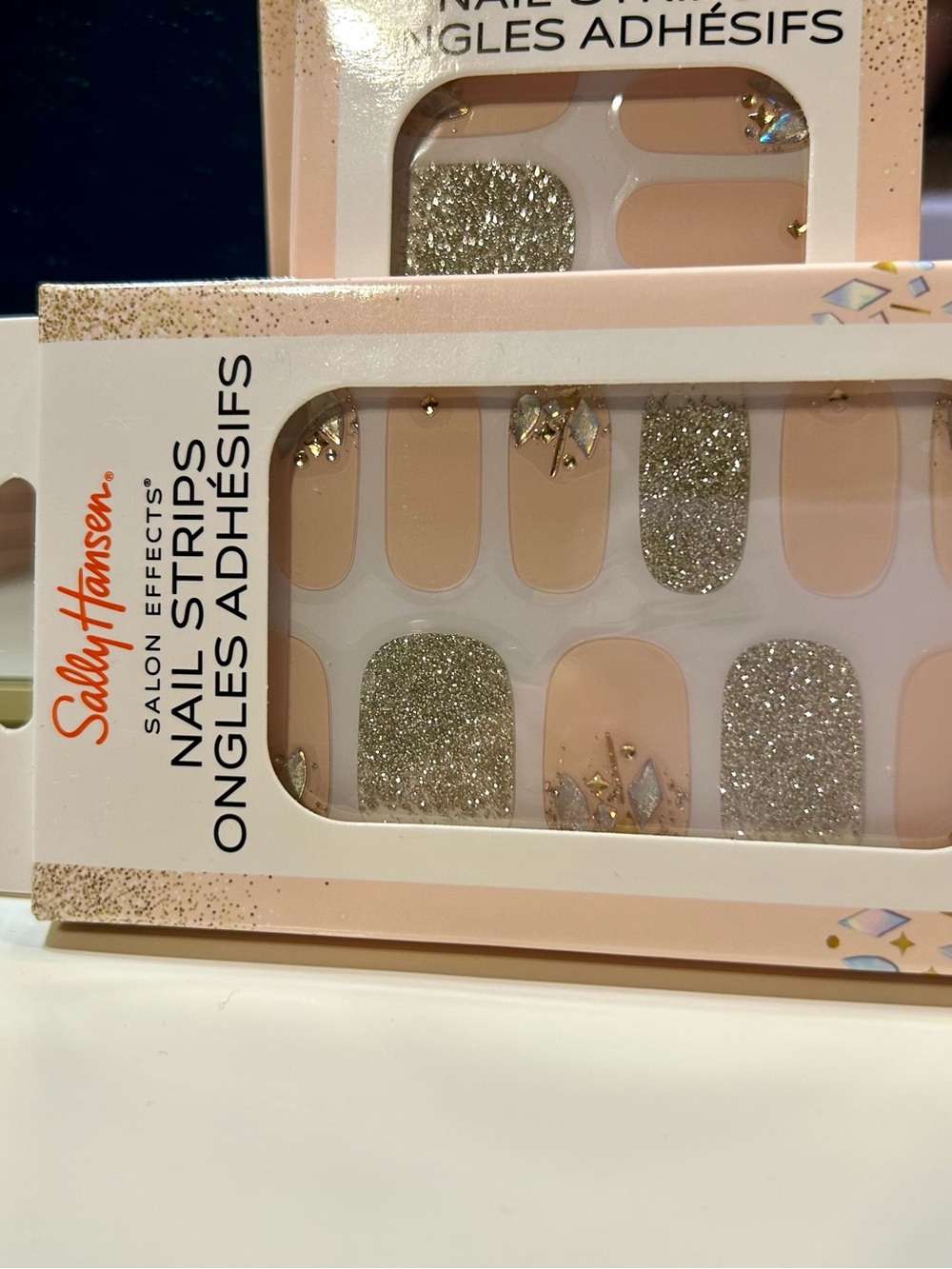 Sally Hansen Nude & Silver Glitter Adhesive Nail Strips